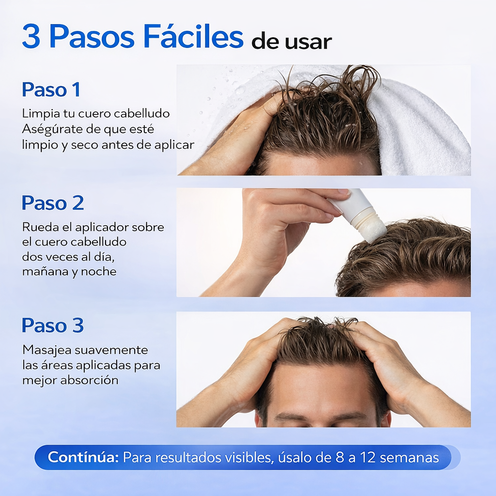 HairVive™ – Sérum Capilar Roll-On Anticaída